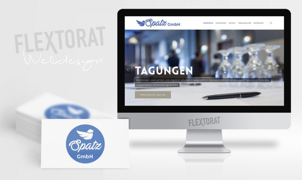 Logo und Homepage der Spatz GmbH